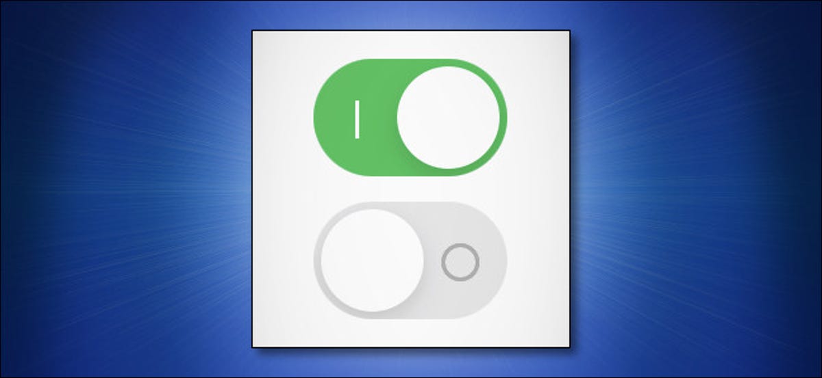 Un ejemplo de etiquetas de interruptor de encendido / apagado de iPhone y iPad de Apple