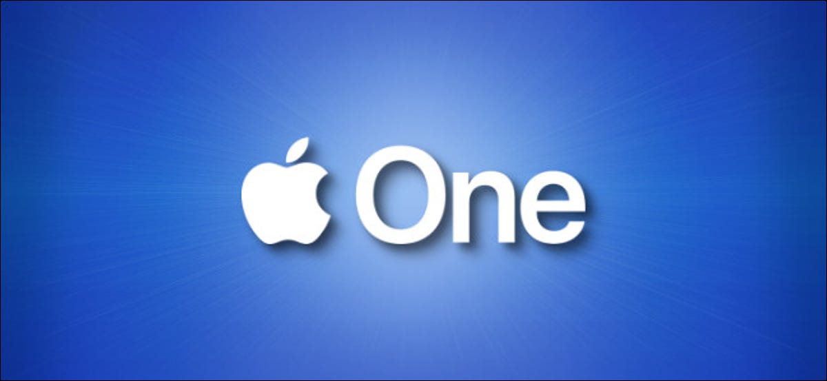 El logo de Apple One sobre un fondo azul