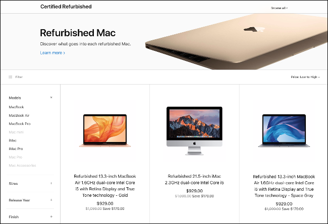 La Mac Store reacondicionada de Apple.