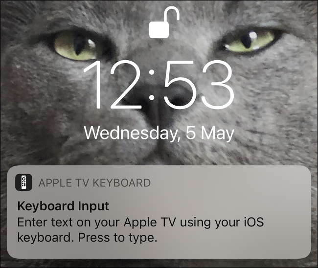 Notificación de entrada de texto de Apple TV