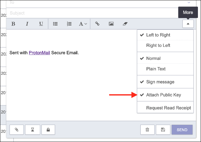 Adjunte su clave pública PGP en ProtonMail