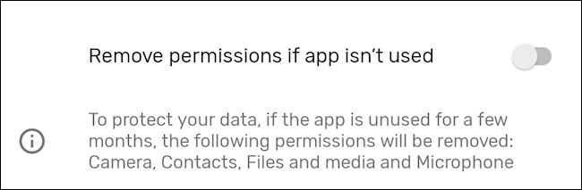 Configure automatic removal of app permissions on Android