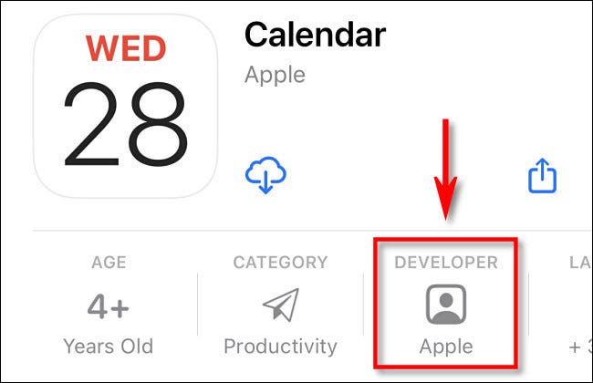 En la iPhone App Store, verifique que el desarrollador sea Apple.