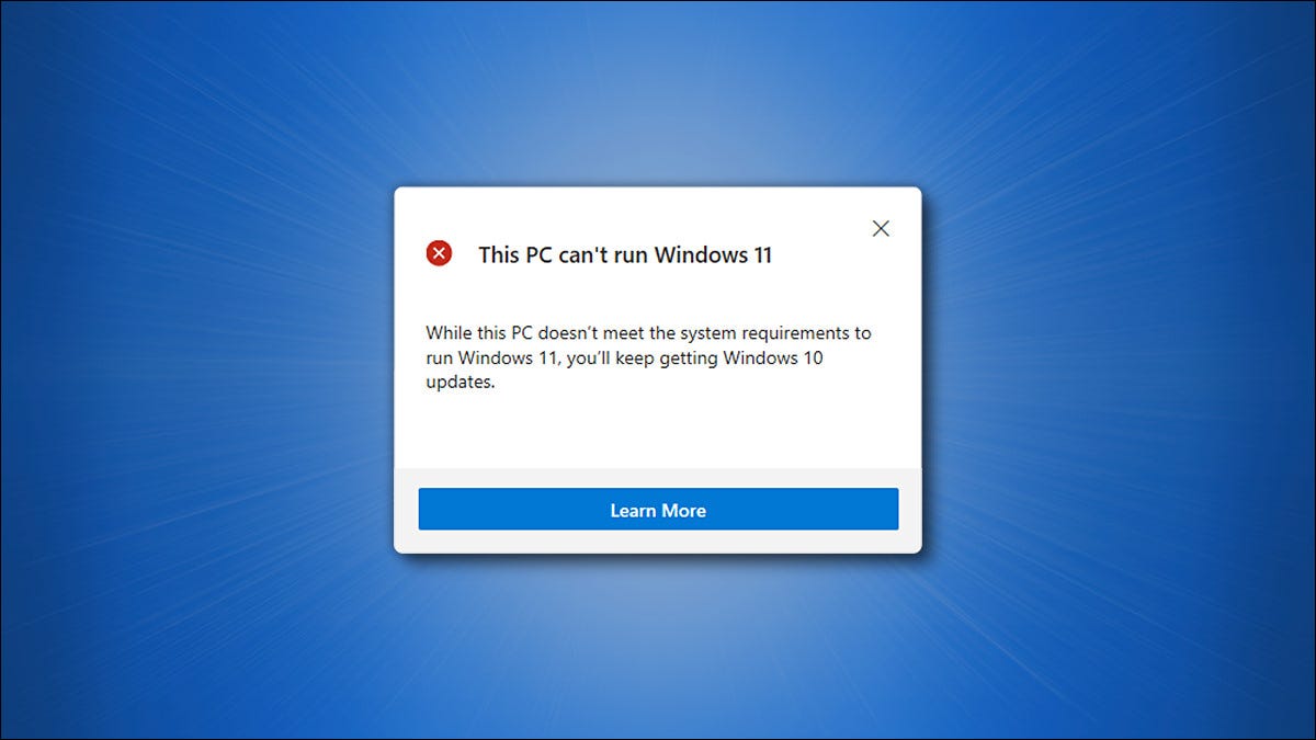 Die Meldung "Dieser PC kann Windows 11 nicht ausführen"" ventana de PC-Gesundheitscheck