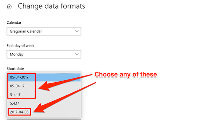 Cambia il formato della data breve