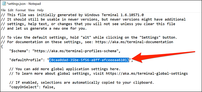 Cambiar el shell predeterminado en la Terminal de Windows