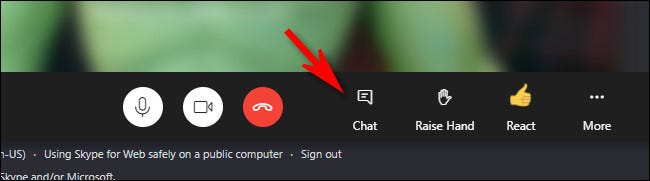 El botón de chat en Skype "Reunirse ahora"
