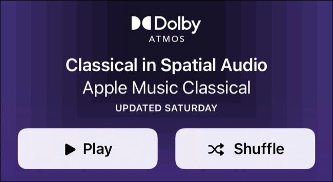 Lista de reproducción clásica de audio espacial de Apple Music