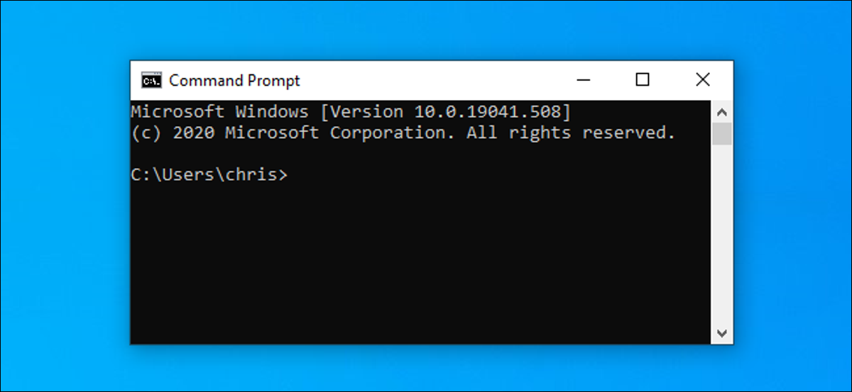 Command Prompt Window in Windows 10