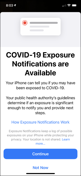 Las notificaciones de exposición COVID-19 son notificaciones disponibles en un iPhone.