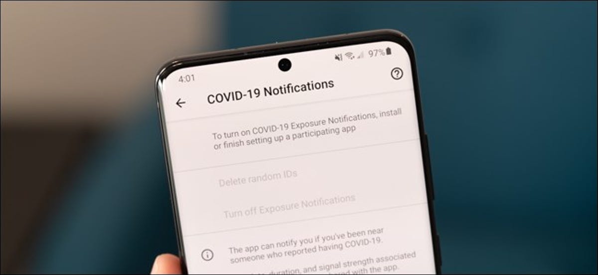 Configuración de notificación COVID-19 en Android