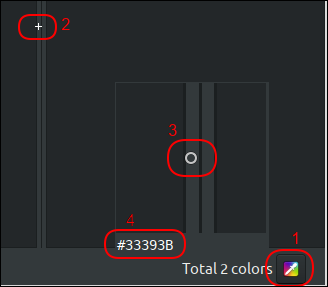 Códigos de color hexadecimales que se muestran en Gpick