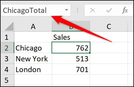 Definiendo un nombre en Excel