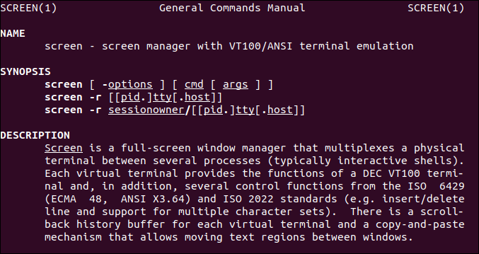 GNU Screen Linux manual