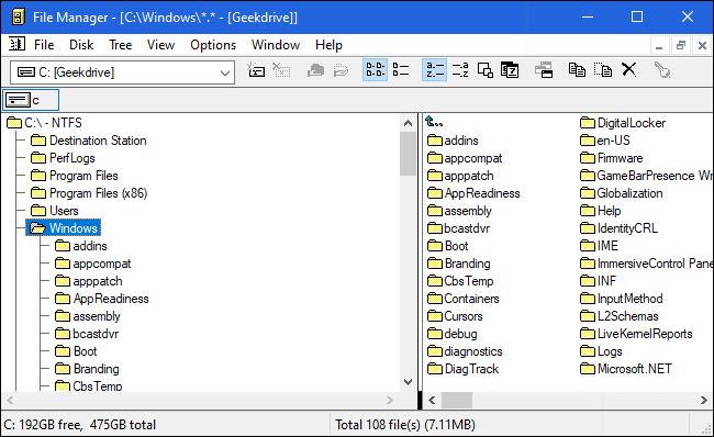 Administrador de archivos que se ejecuta en Windows 10