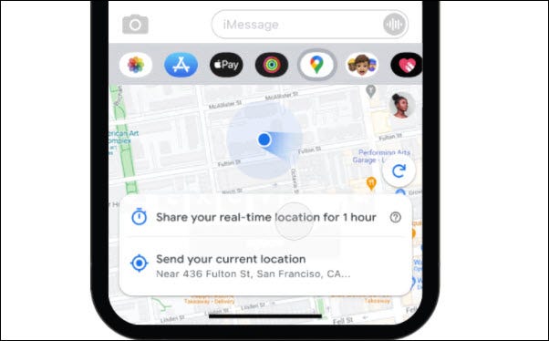 Share location in real time Google Maps