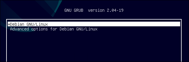 Opciones de menú de GRUB para Debian 11 Bullseye