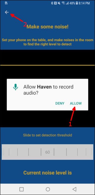Configuración de grabación de audio Haven