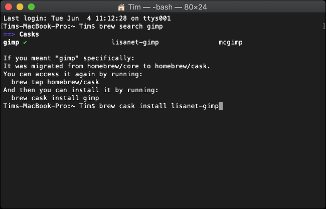 Installazione del software con Homebrew per macOS