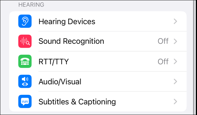 Configuración de audio / visual en la configuración de accesibilidad de iOS