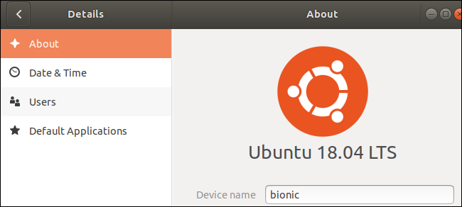 Ventana Acerca de de Ubuntu