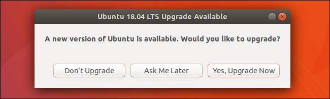 Ventana de actualización disponible de Ubuntu.