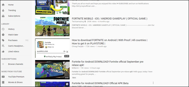 falso fortnite, youtube, fortnite, fortnite para android, 