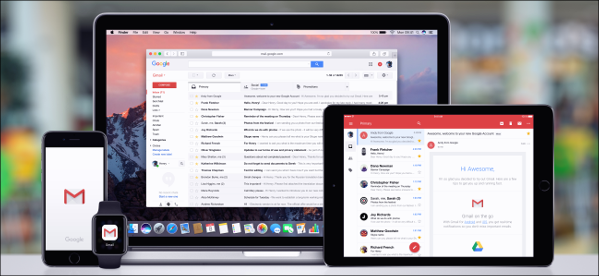 Gmail en MacBook, iPad, iPhone y Apple Watch