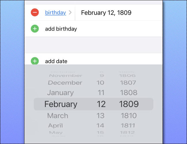 Use las ruedas de fecha para ingresar la fecha de cumpleaños.