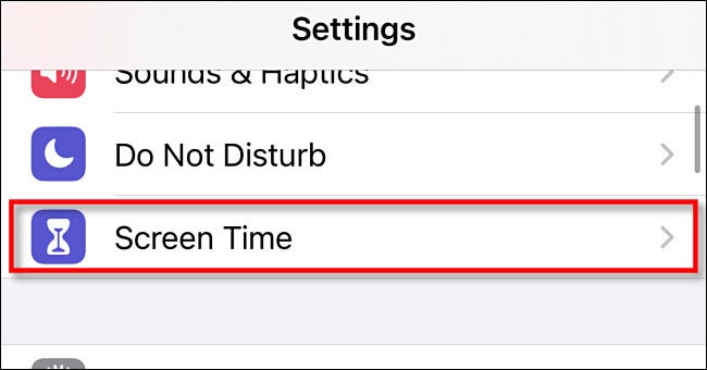 En la configuración del iPhone, toca "Tiempo de pantalla".