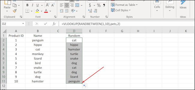 Datos de copia de Excel