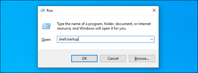 Apertura della cartella Start in Windows 10.