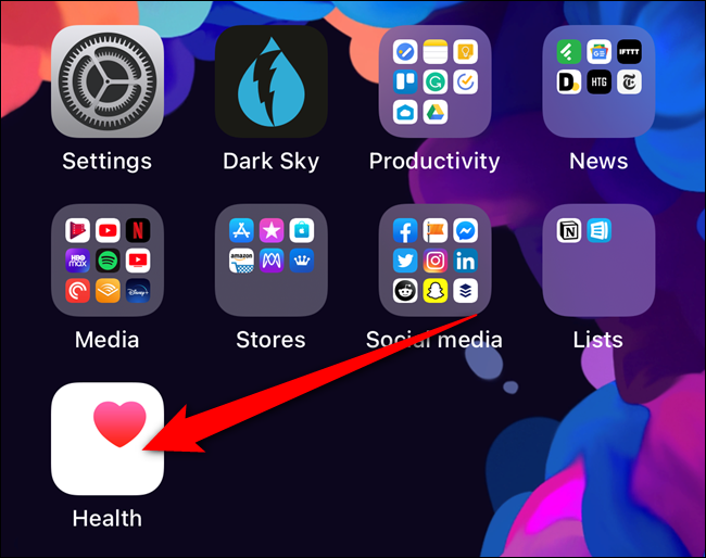 Toca la aplicación "Salud" en tu iPhone.