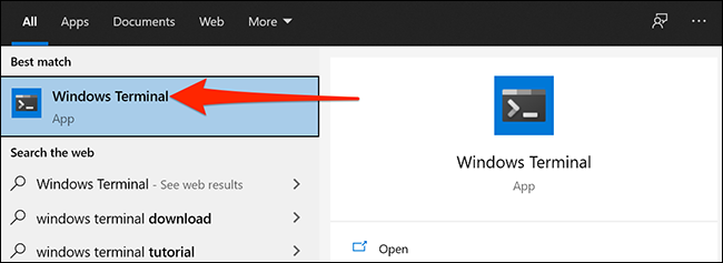 Inicie o Terminal Windows