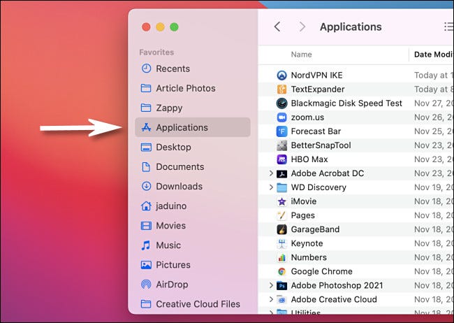 Ouvrez le dossier Applications à l'aide du Finder sur votre Mac.