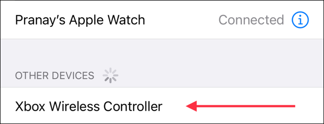 Toque Xbox Wireless Controller para emparejarlo con su iPhone o iPad