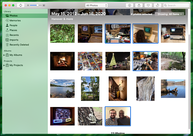 Seleccione varias fotos para imprimir en Fotos en Mac