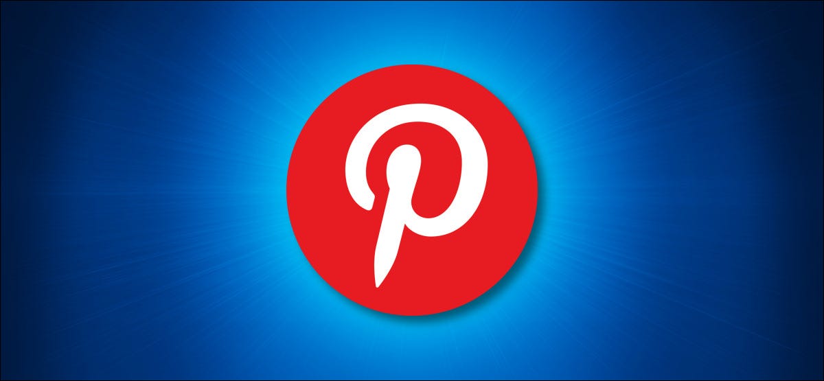 Logotipo de Pinterest sobre fondo azul