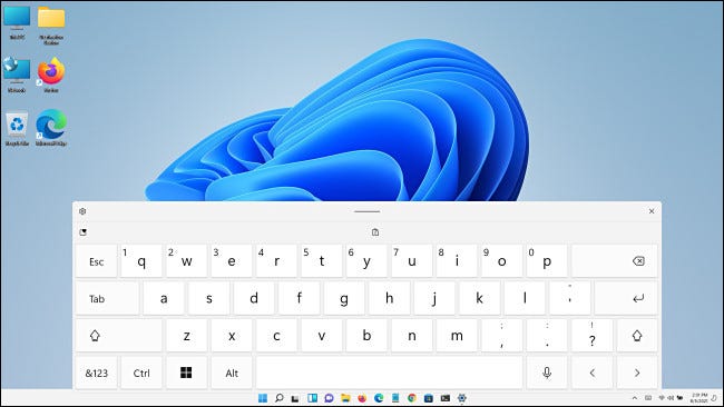 Un teclado táctil de Windows 11 realmente grande.