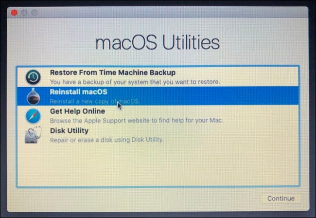Reinstale macOS con las utilidades de macOS