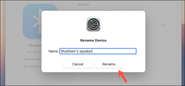 Cambiar el nombre del dispositivo Bluetooth en Mac