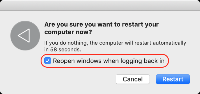 Deshabilite la reapertura de Windows al iniciar sesión para un tiempo de inicio más rápido