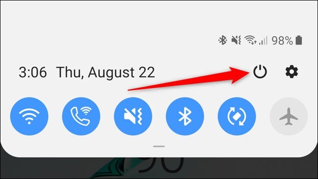 Botón de encendido de la pantalla de notificación del Samsung Galaxy Note 10 Plus