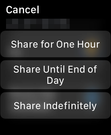 Compartir la duración de la ubicación en el Apple Watch