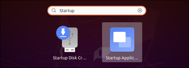 Lanzamiento de la herramienta Aplicaciones de inicio en Ubuntu.