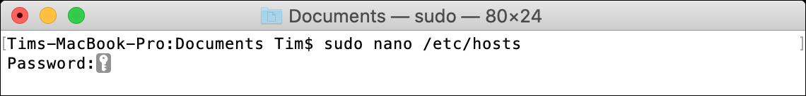 Comando del terminale macOS Sudo