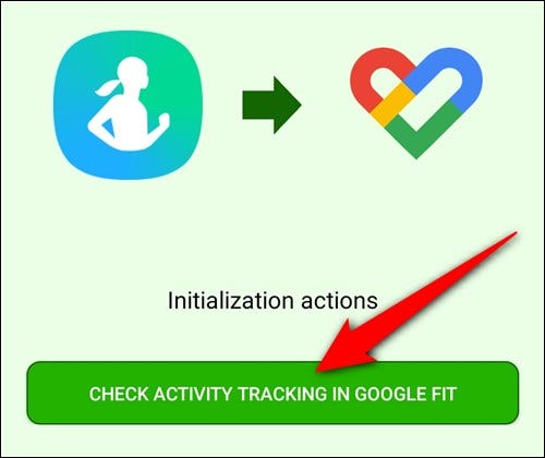 Toca el botón "Comprobar seguimiento de actividad en Google Fit".