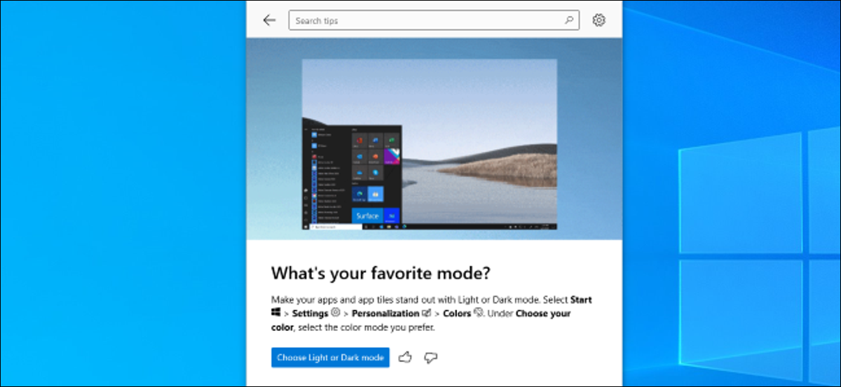 La aplicación Consejos que muestra las novedades de Windows 10