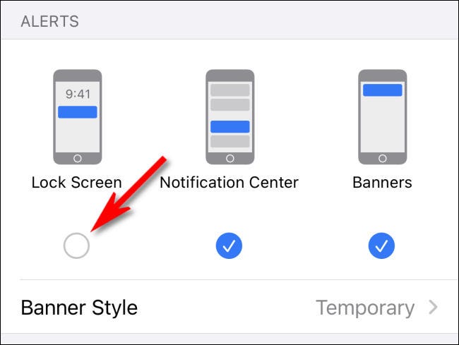 Dans les paramètres de notification d'une application, décochez "Verrouiller l'écran"."