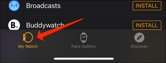 Abre la aplicación Watch en tu iPhone y toca la pestaña "Mi reloj" en la barra inferior.